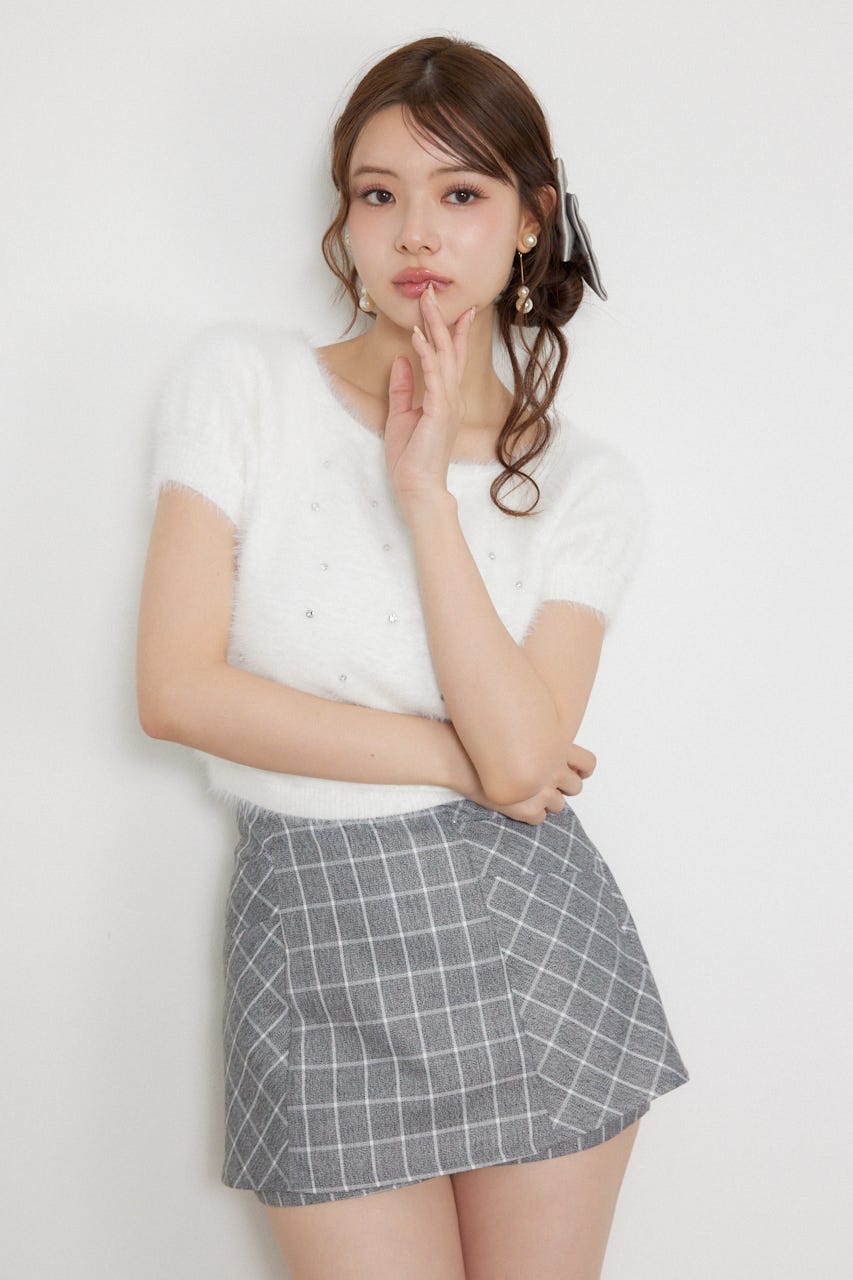 【乃木坂46 金川紗耶さん着用】コンパクトシャギーニットトップス WHT FREE