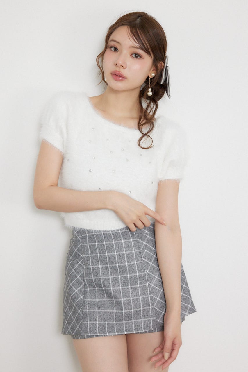 【乃木坂46 金川紗耶さん着用】コンパクトシャギーニットトップス WHT FREE