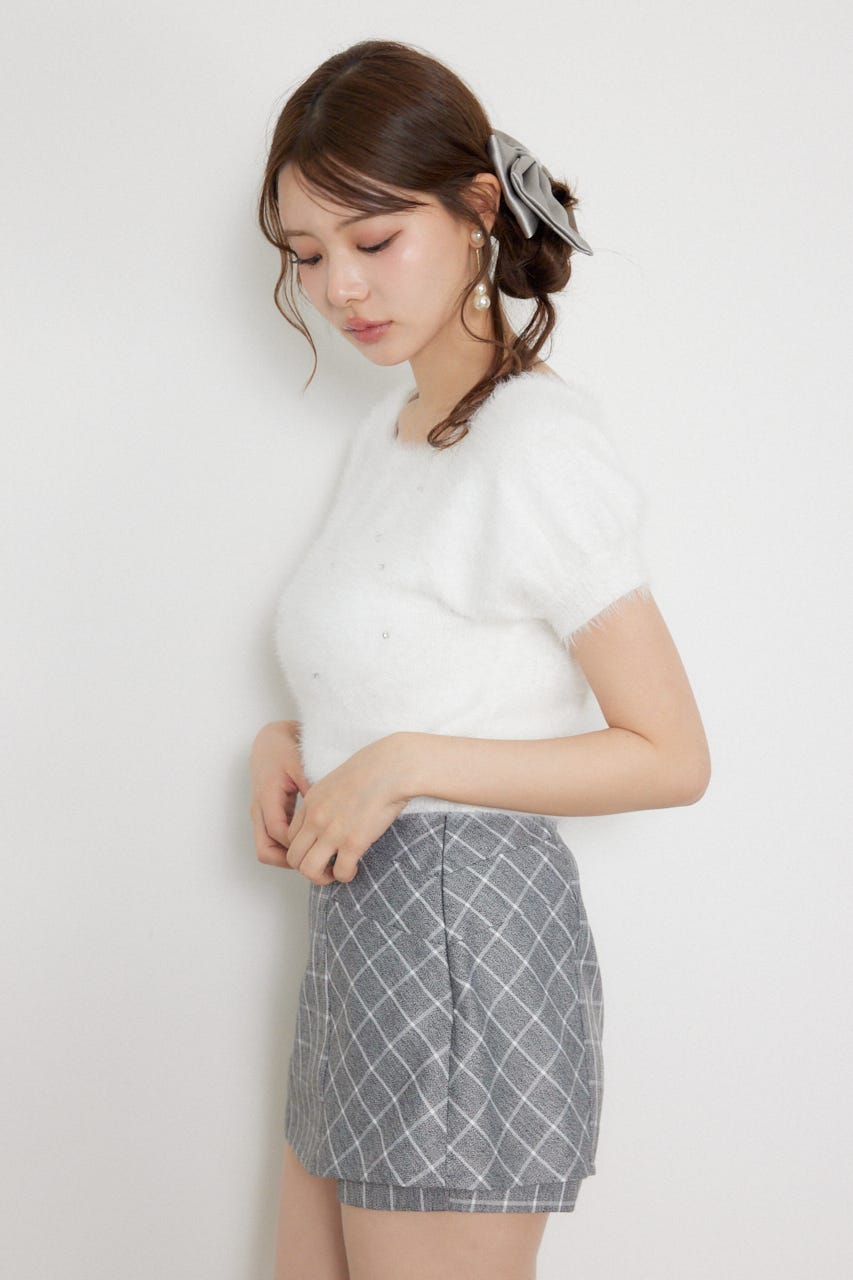 【乃木坂46 金川紗耶さん着用】コンパクトシャギーニットトップス WHT FREE