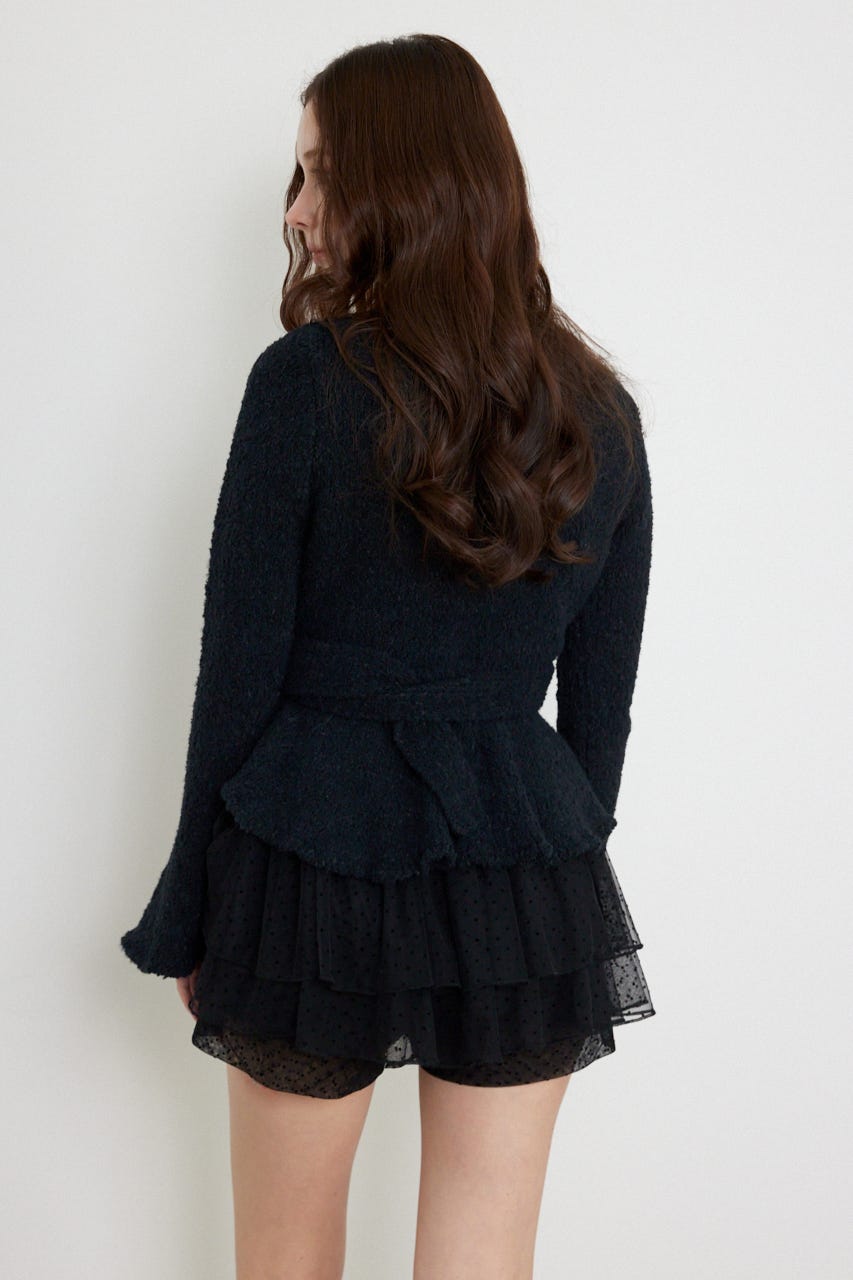 ペプラムニットセットアップ BLK FREE