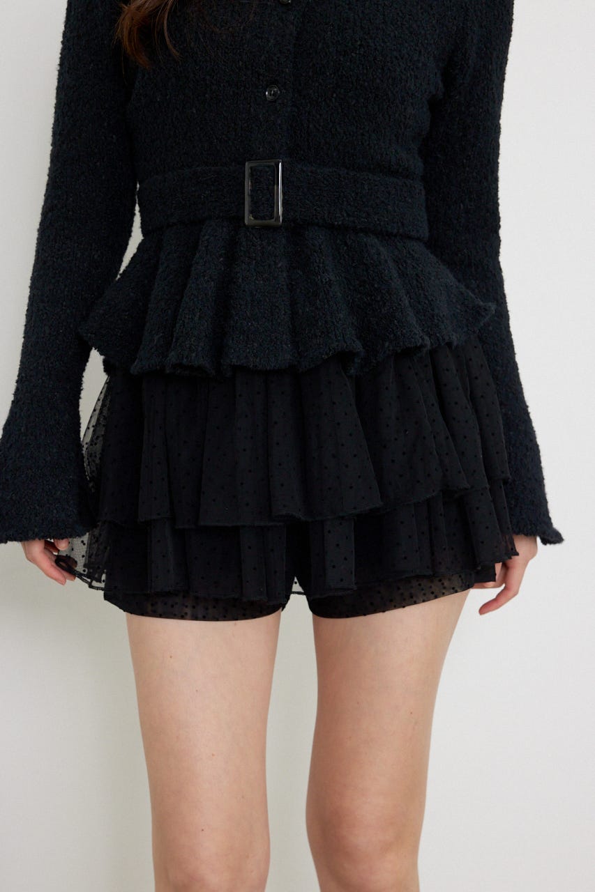 ペプラムニットセットアップ BLK FREE