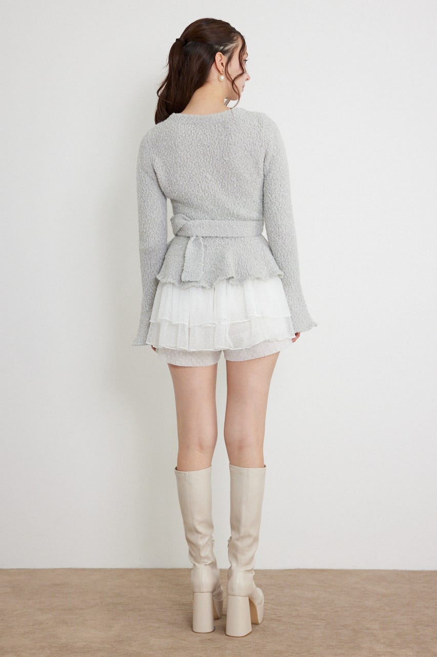 ペプラムニットセットアップ GRY FREE