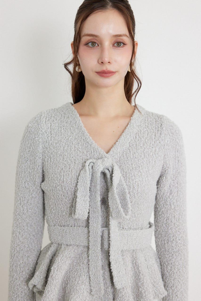 ペプラムニットセットアップ GRY FREE