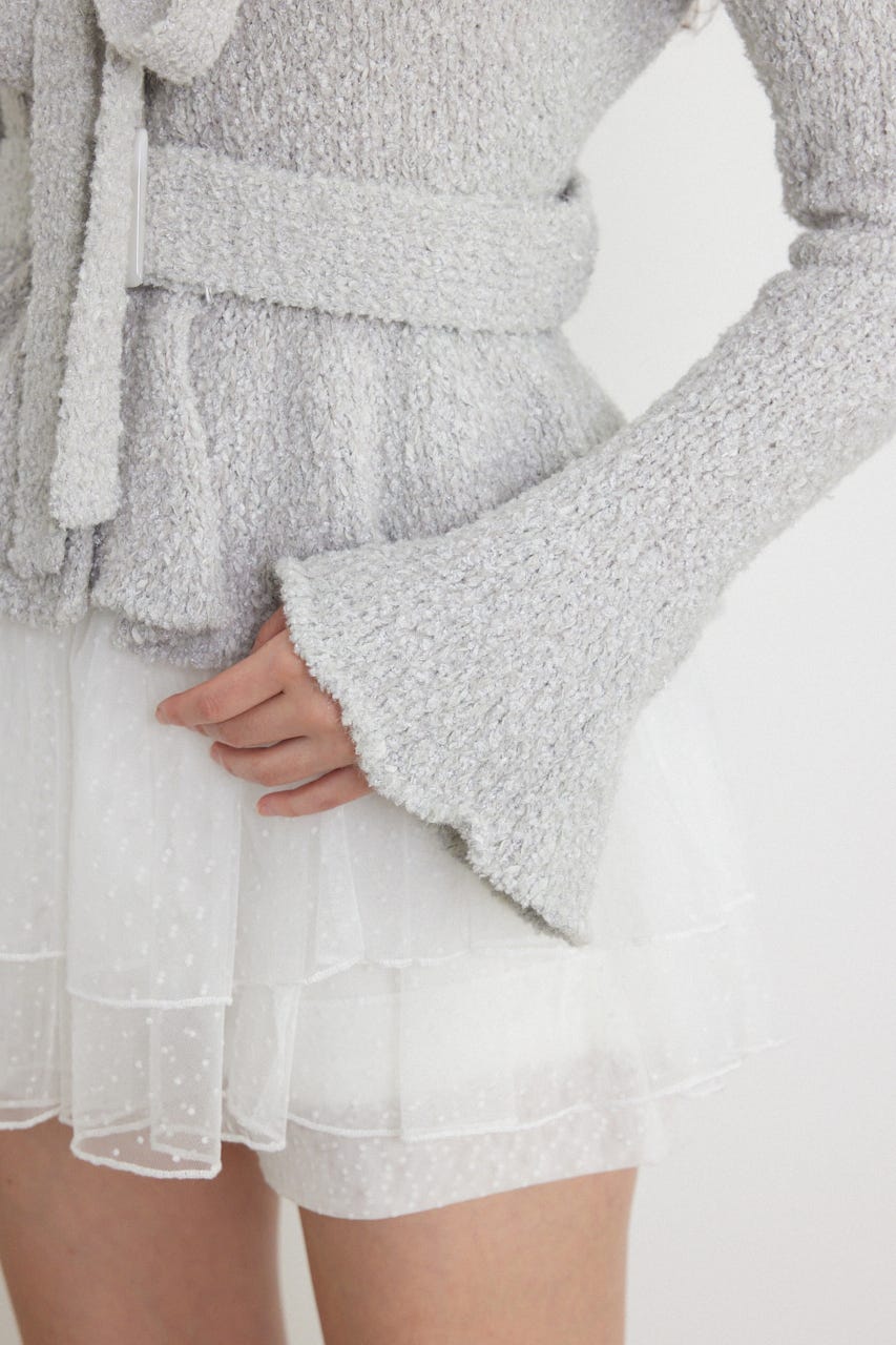 ペプラムニットセットアップ GRY FREE