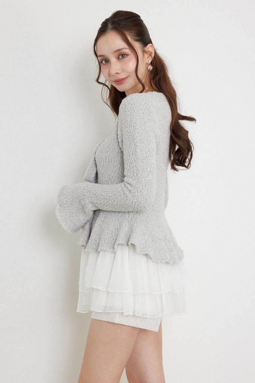 ペプラムニットセットアップ GRY FREE