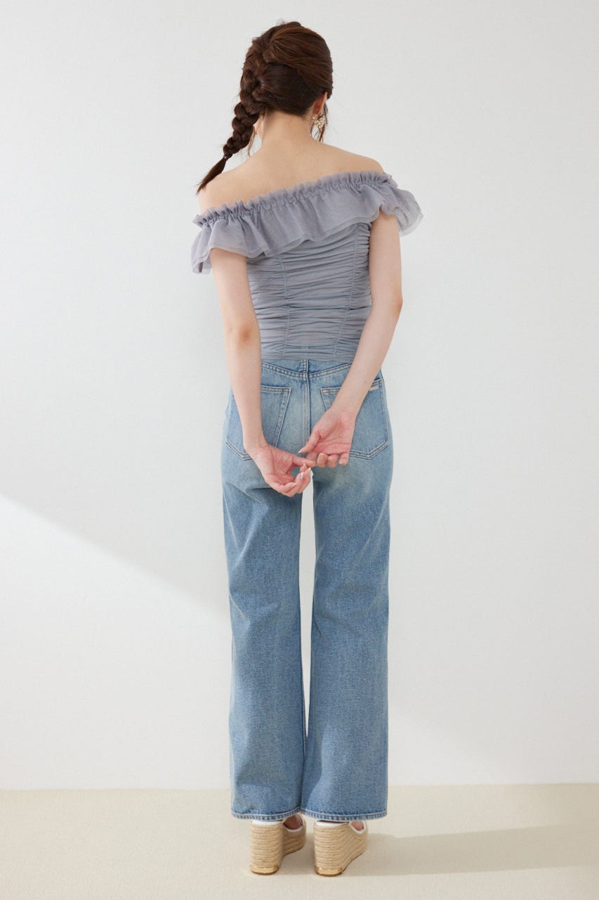 フリルオフショルカットトップス GRY FREE