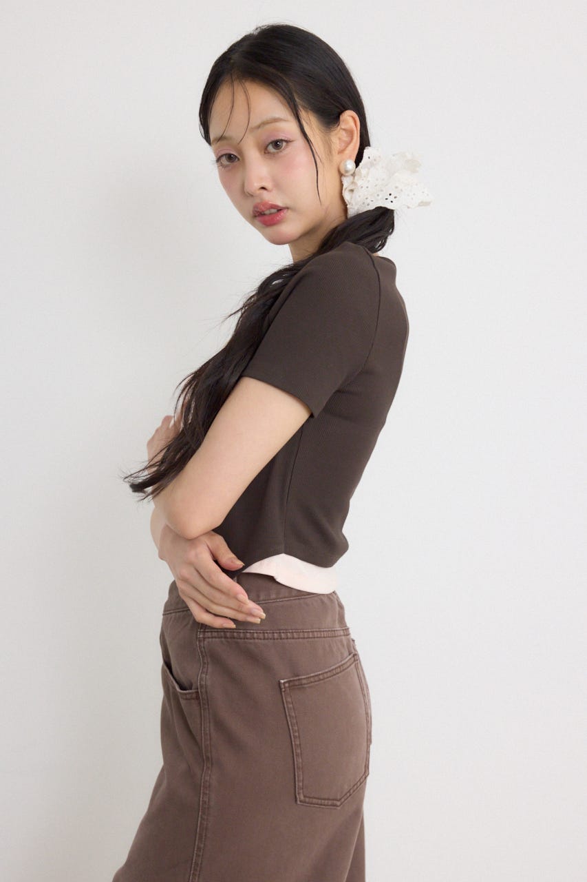 【乃木坂46 金川紗耶さん着用】フロントリボンカットトップス BRN FREE