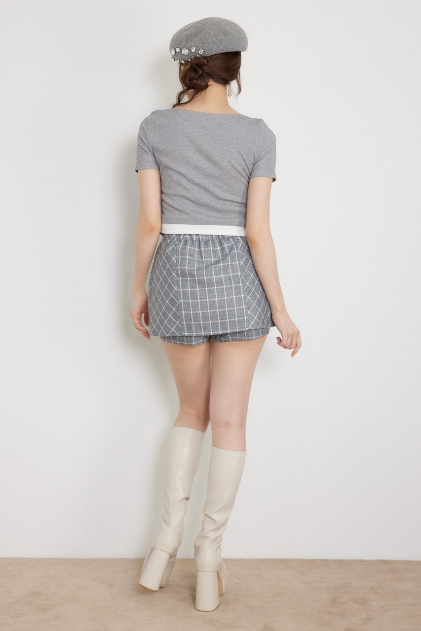【乃木坂46 金川紗耶さん着用】フロントリボンカットトップス GRY FREE