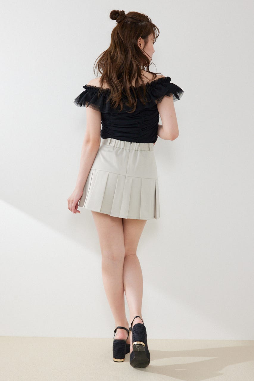 ラップベルトミニスコートショートパンツ BEG XS