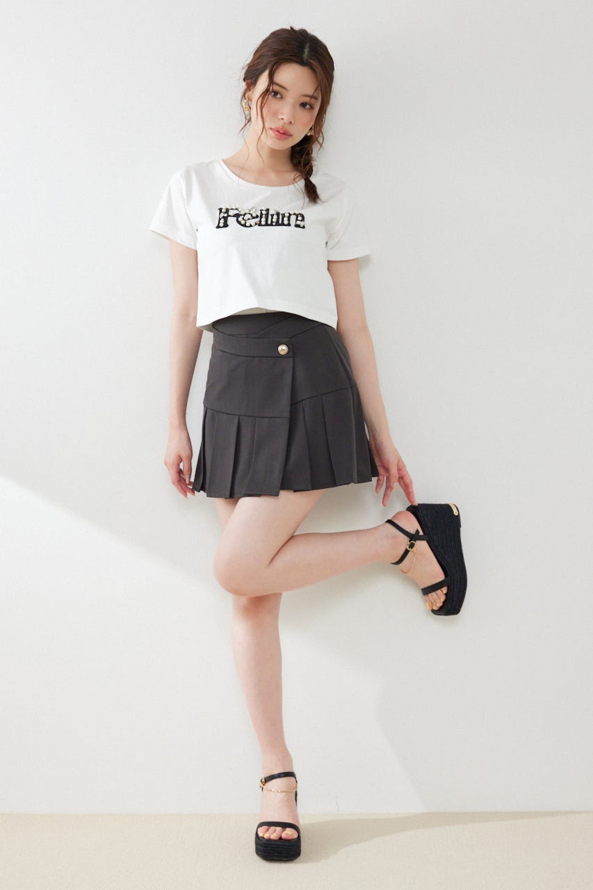 ラップベルトミニスコートショートパンツ L/BLK M