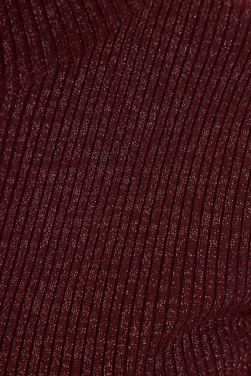 サムホールウォッシャブルハイネックニットトップス D/RED S