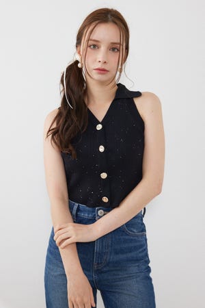 アメスリリブニットトップス