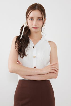 アメスリリブニットトップス