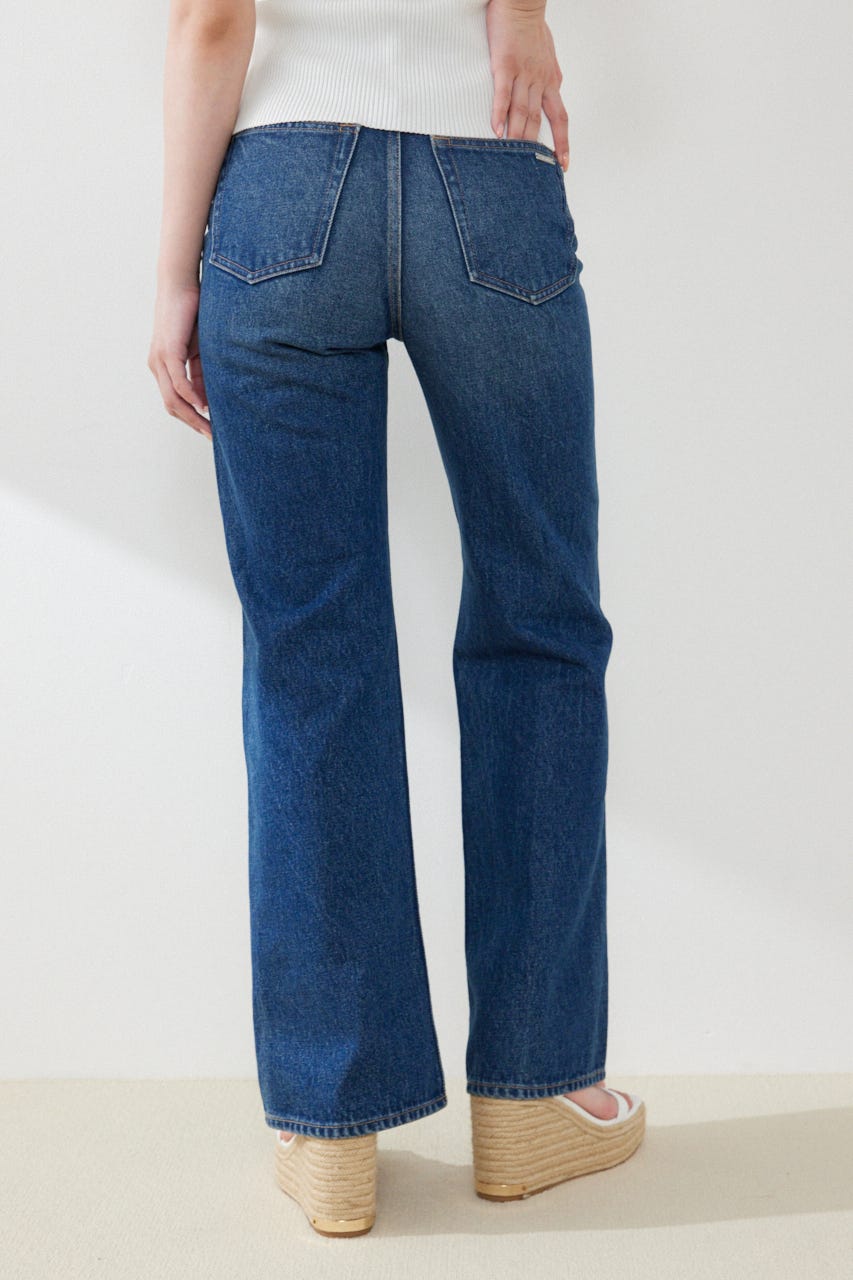 ハイウエストフレアデニムパンツ BLU S