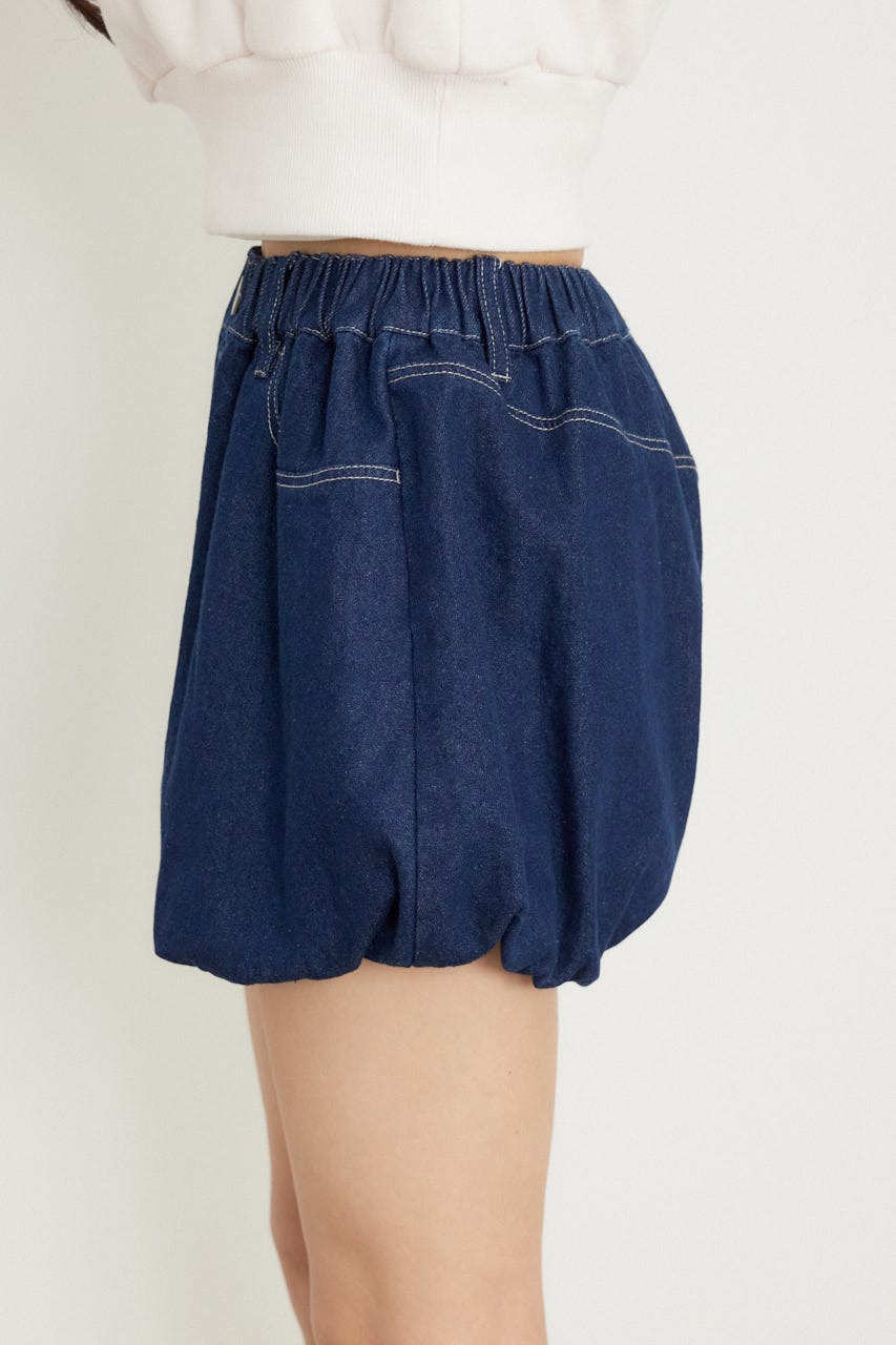 バルーンデニムショートパンツ D/BLU M