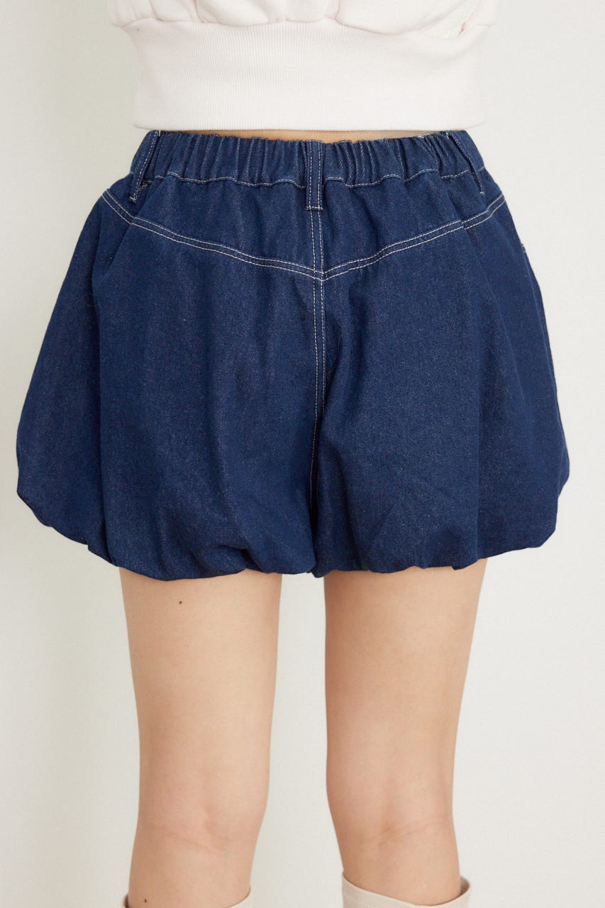 バルーンデニムショートパンツ D/BLU M