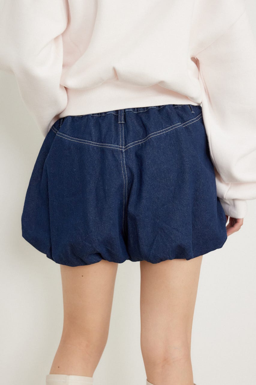 バルーンデニムショートパンツ D/BLU M