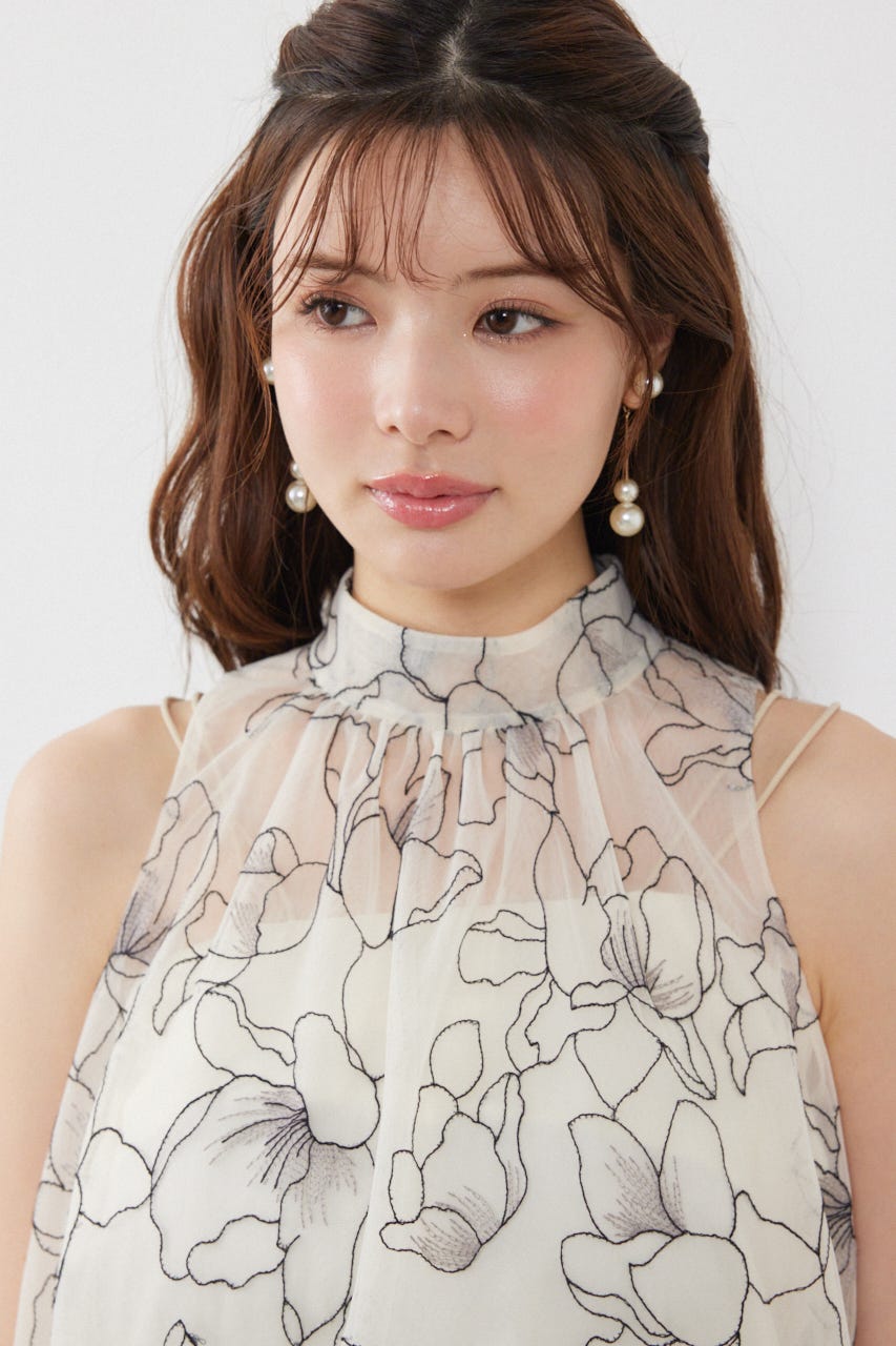 26エンブロイダリーチュールブラウス IVOY S