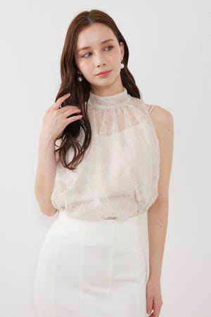 26エンブロイダリーチュールブラウス
