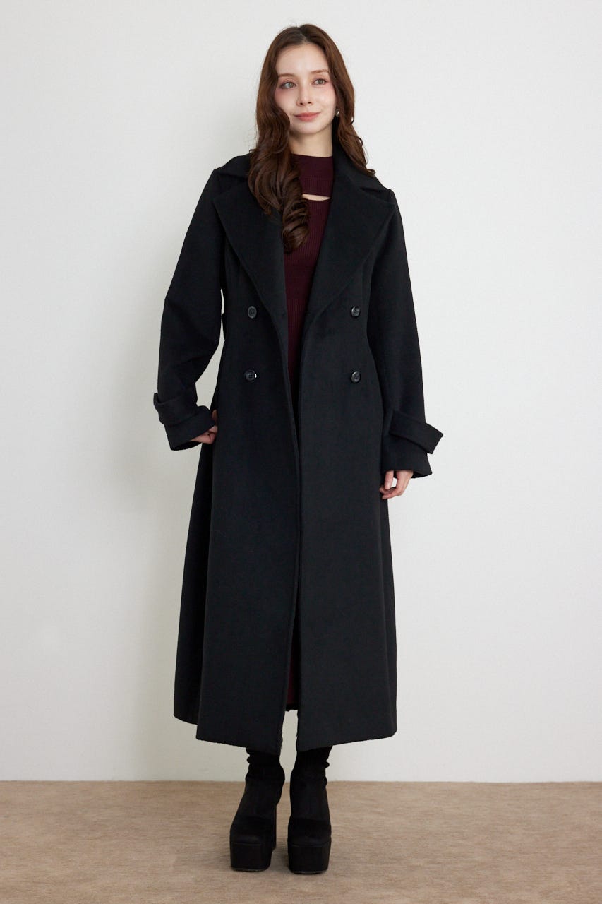 26ダブルカラーシェイプドチェスターコート BLK M