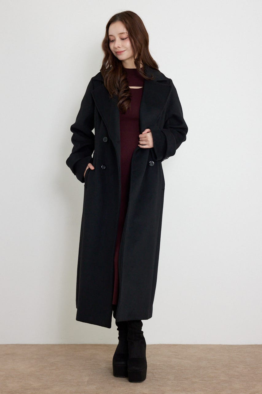 26ダブルカラーシェイプドチェスターコート BLK M