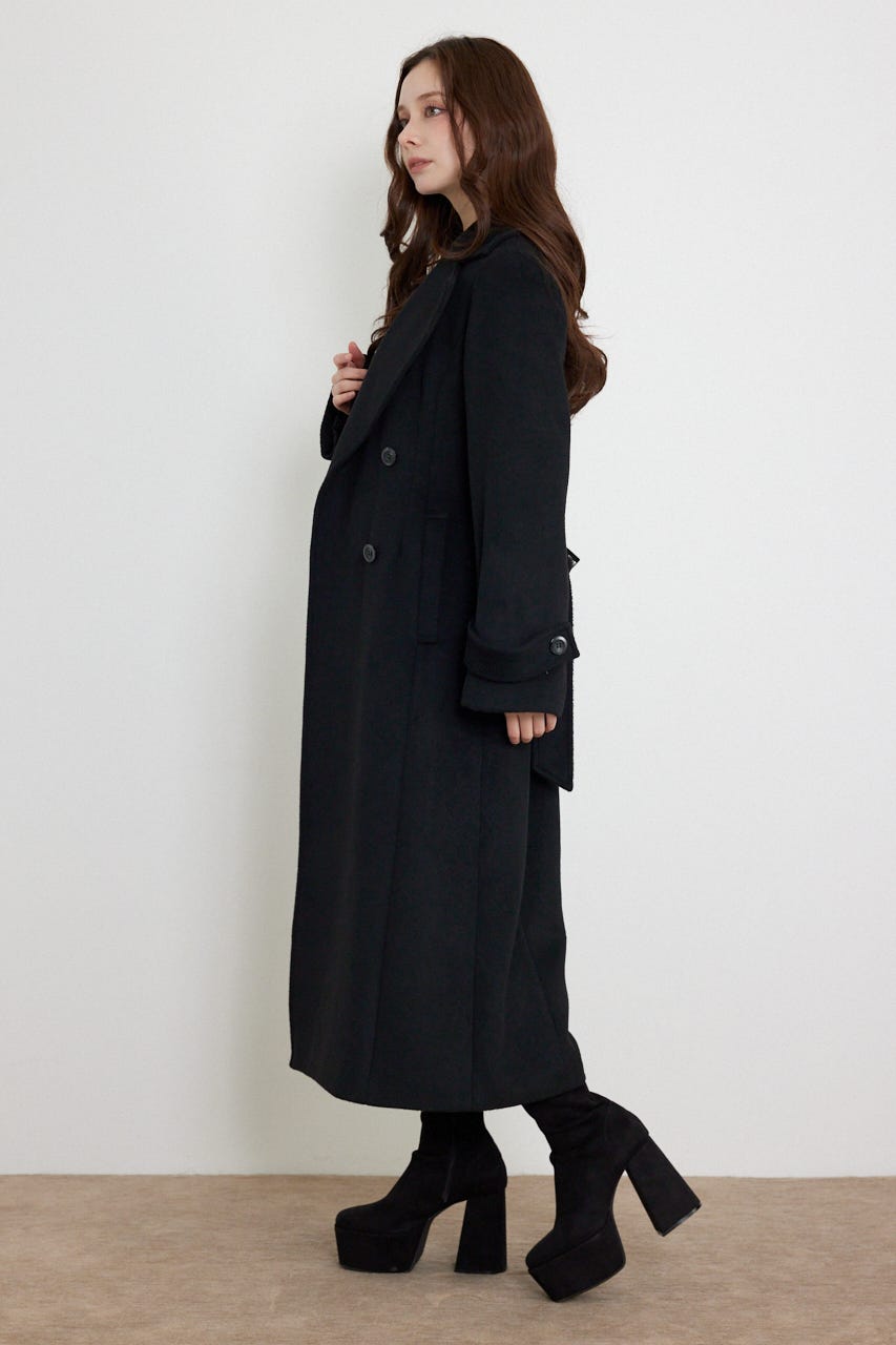 26ダブルカラーシェイプドチェスターコート BLK M