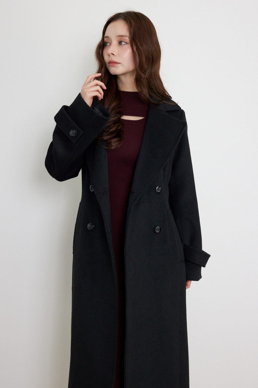 26ダブルカラーシェイプドチェスターコート BLK M