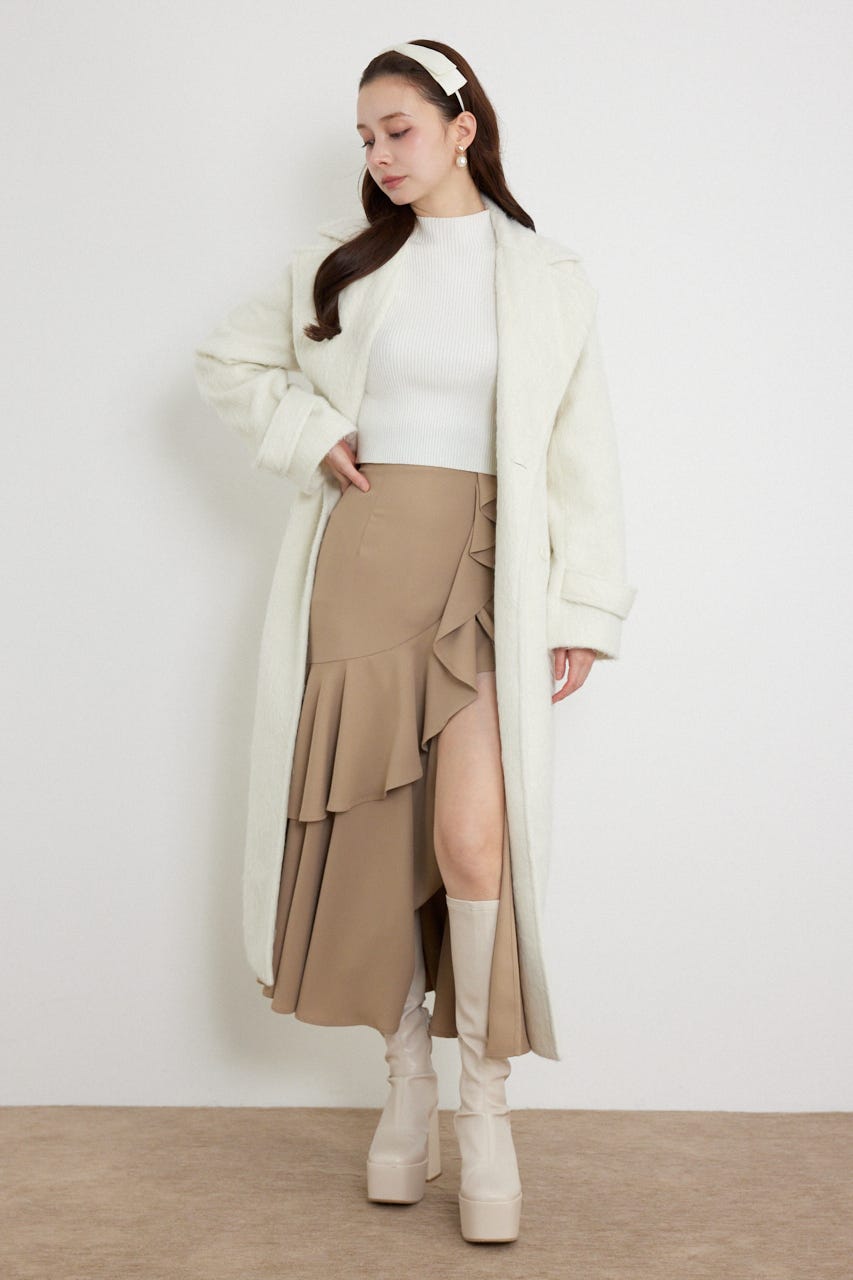 26ダブルカラーシェイプドチェスターコート WHT M