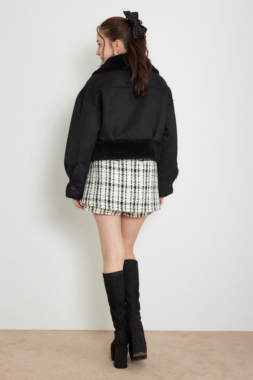 リバーシブルフェイクムートンジャケット BLK M