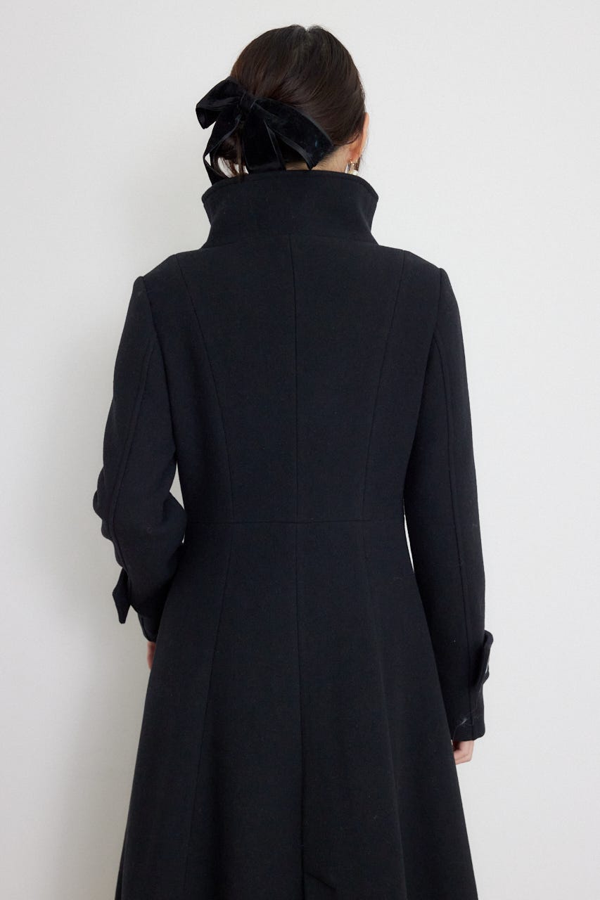 26オーバーネックシンデレララインコート BLK S
