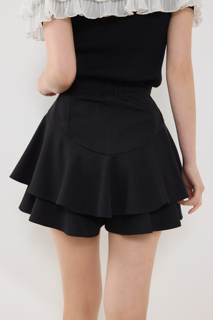 レイヤードヘムコルセットスコートショートパンツ BLK S