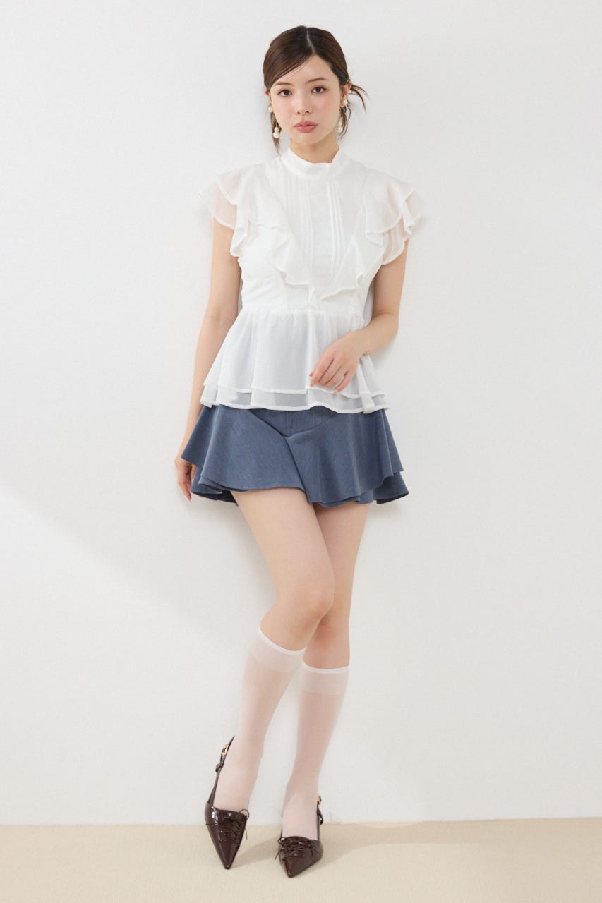 rienda | レイヤードヘムコルセットスコートショートパンツ (ショート