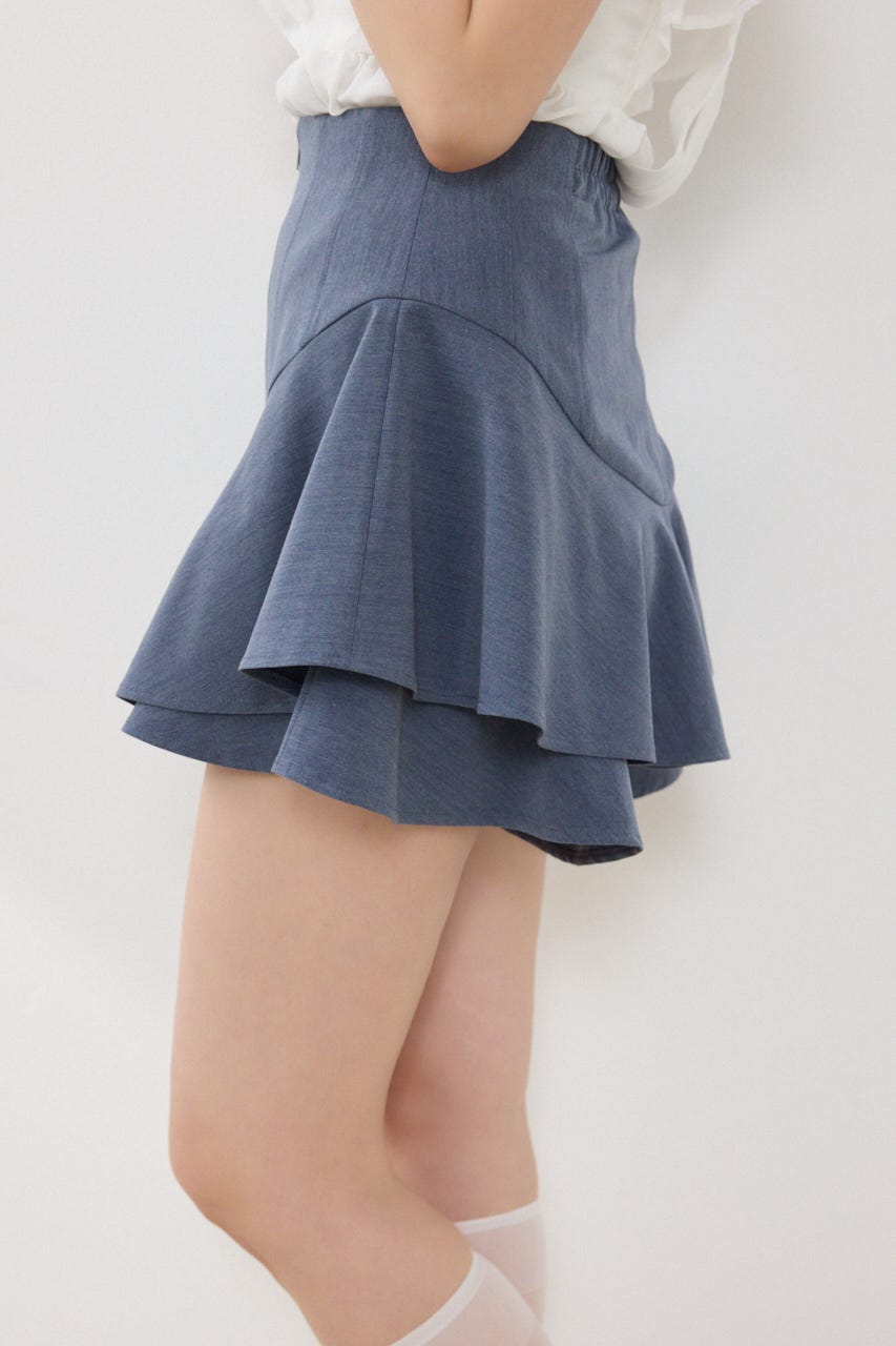 レイヤードヘムコルセットスコートショートパンツ BLU M