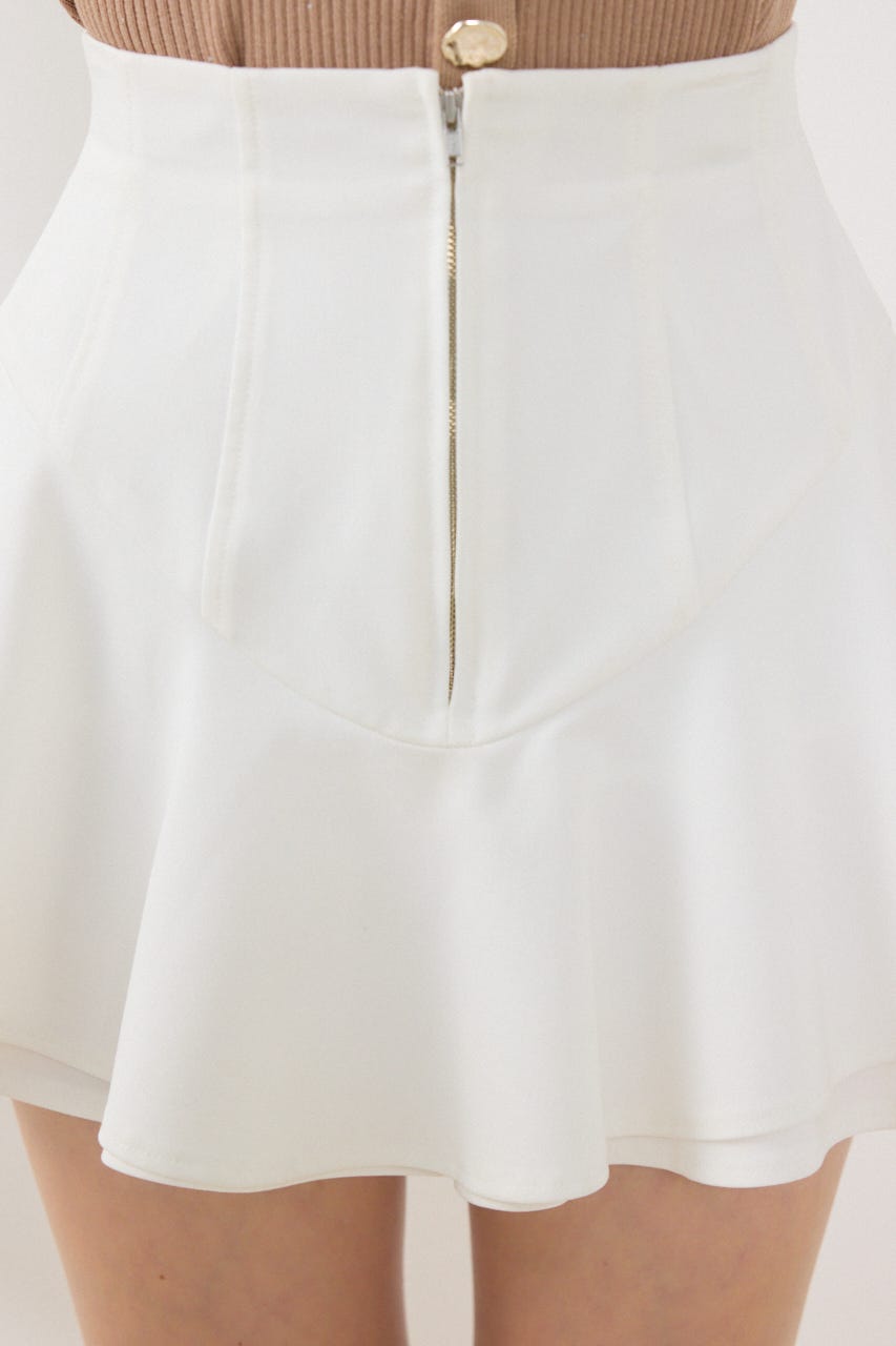 レイヤードヘムコルセットスコートショートパンツ WHT S