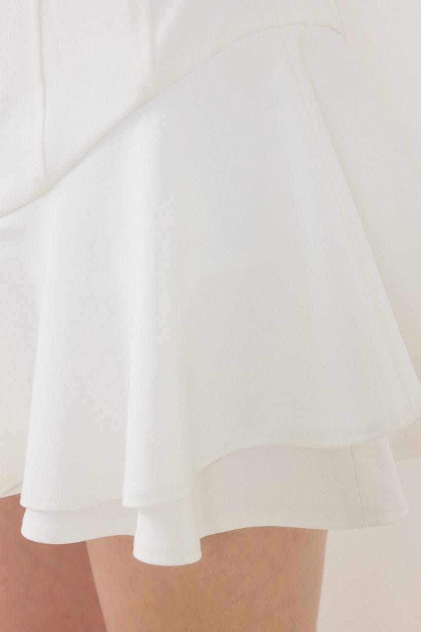 レイヤードヘムコルセットスコートショートパンツ WHT S