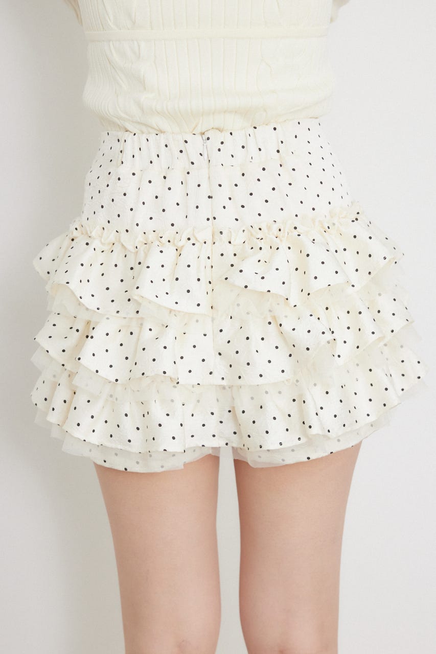 ランダムフリルスコートパンツ WHT M