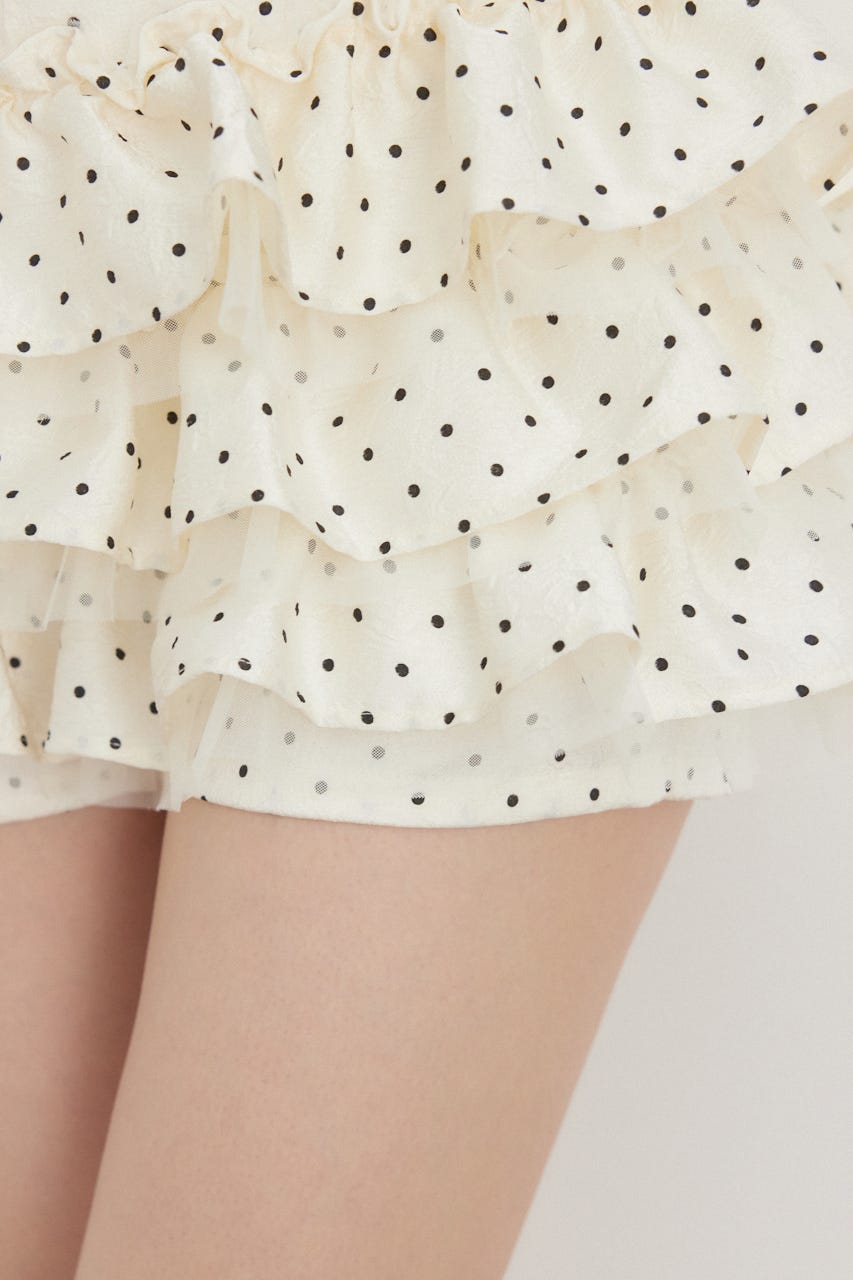 ランダムフリルスコートパンツ WHT M