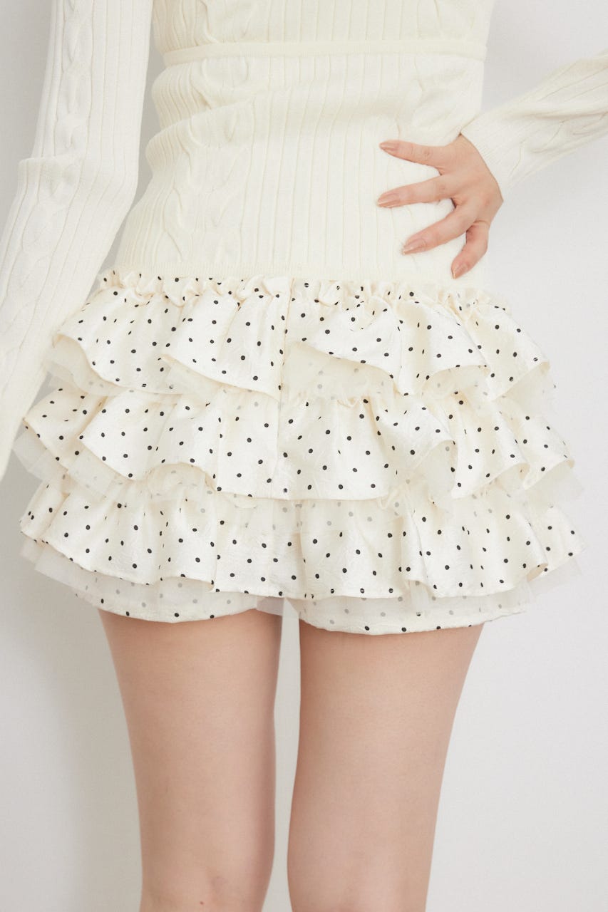 ランダムフリルスコートパンツ WHT M