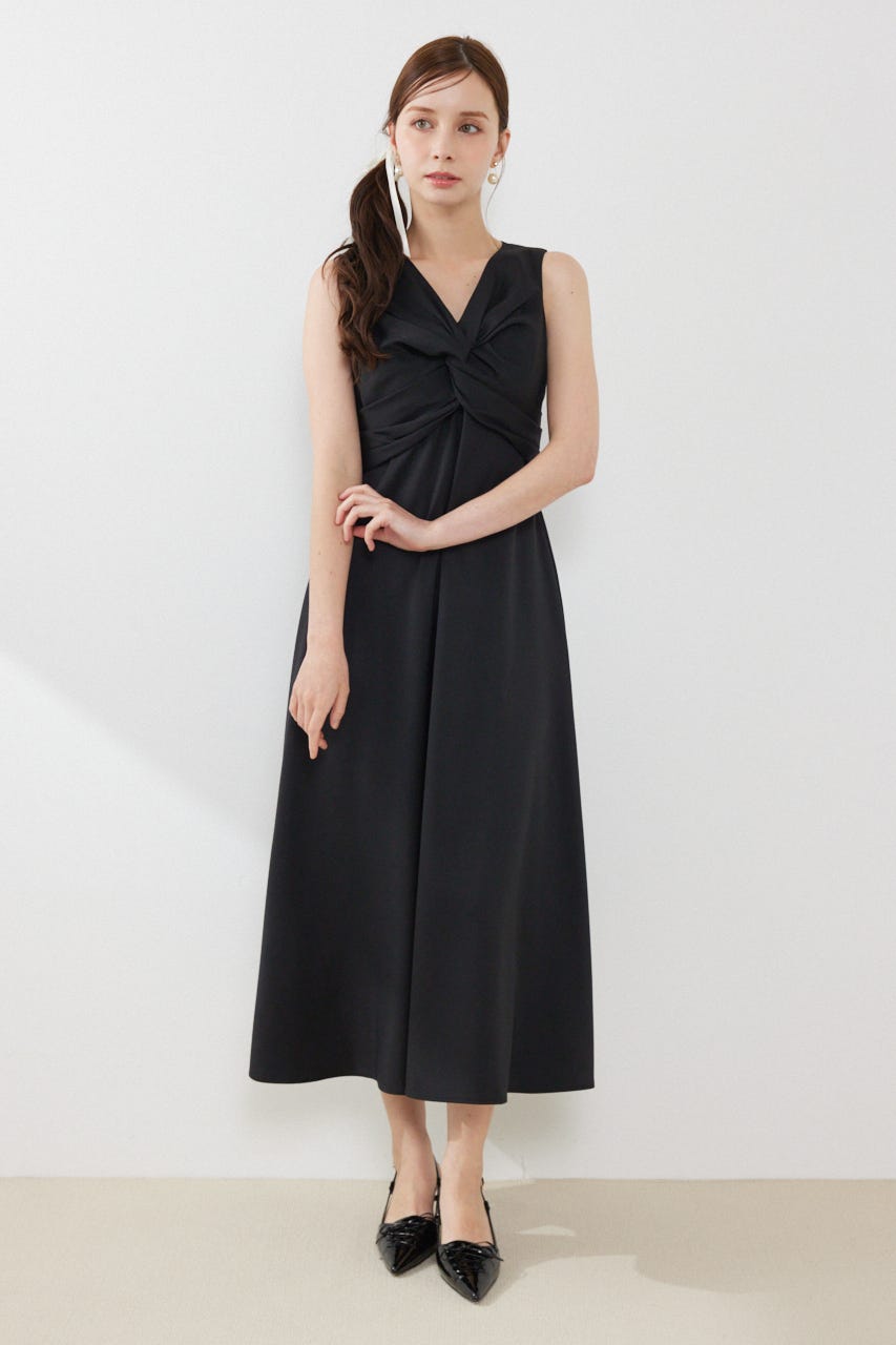 バストクロスドレープワンピース BLK S