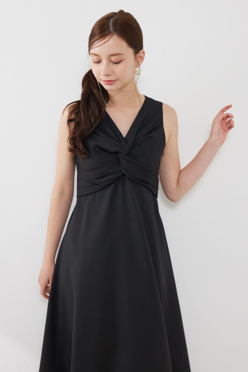 バストクロスドレープワンピース BLK S