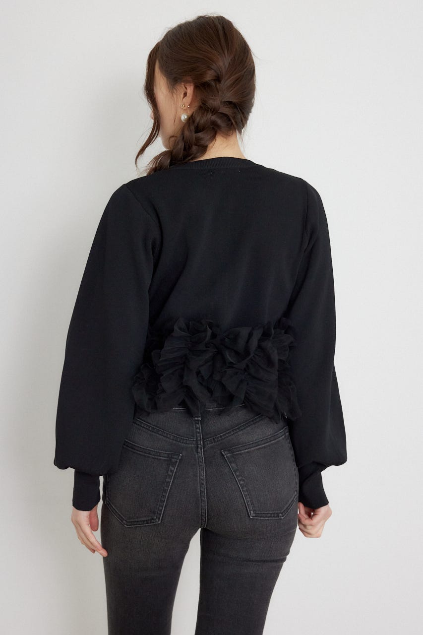チュールコンビニットトップス BLK FREE