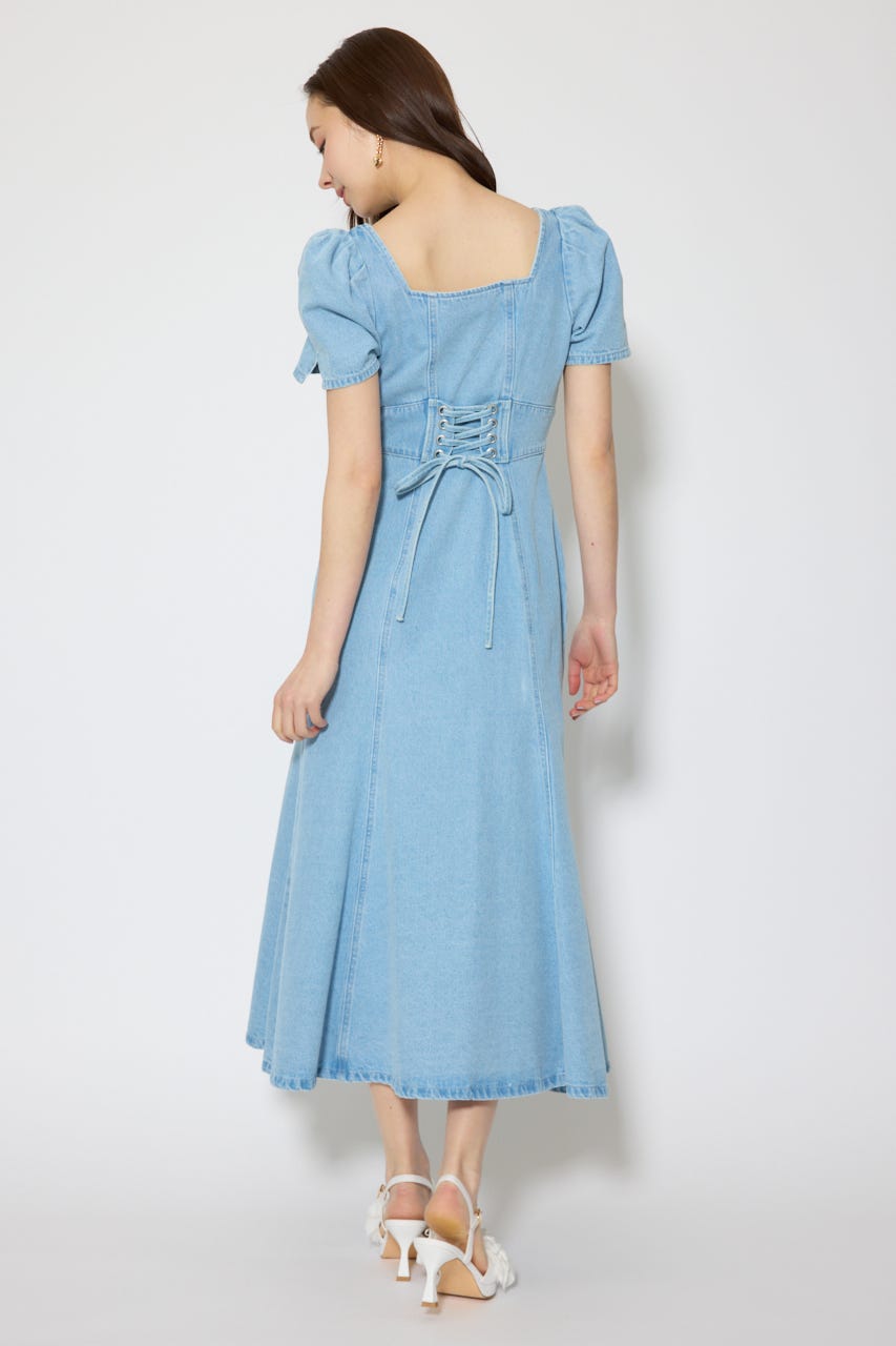 フロントジップマーメイドデニムワンピース L/BLU M