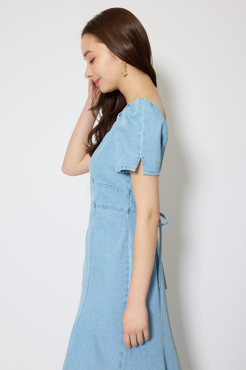 フロントジップマーメイドデニムワンピース L/BLU M