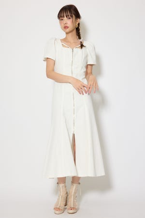 フロントジップマーメイドデニムワンピース