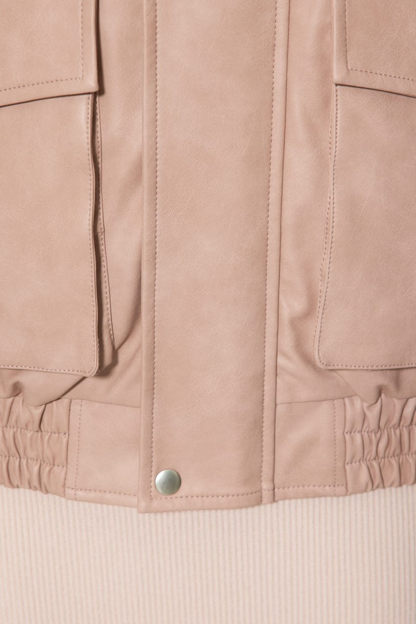 ライナー付きフェイクレザーブルゾン PNK FREE