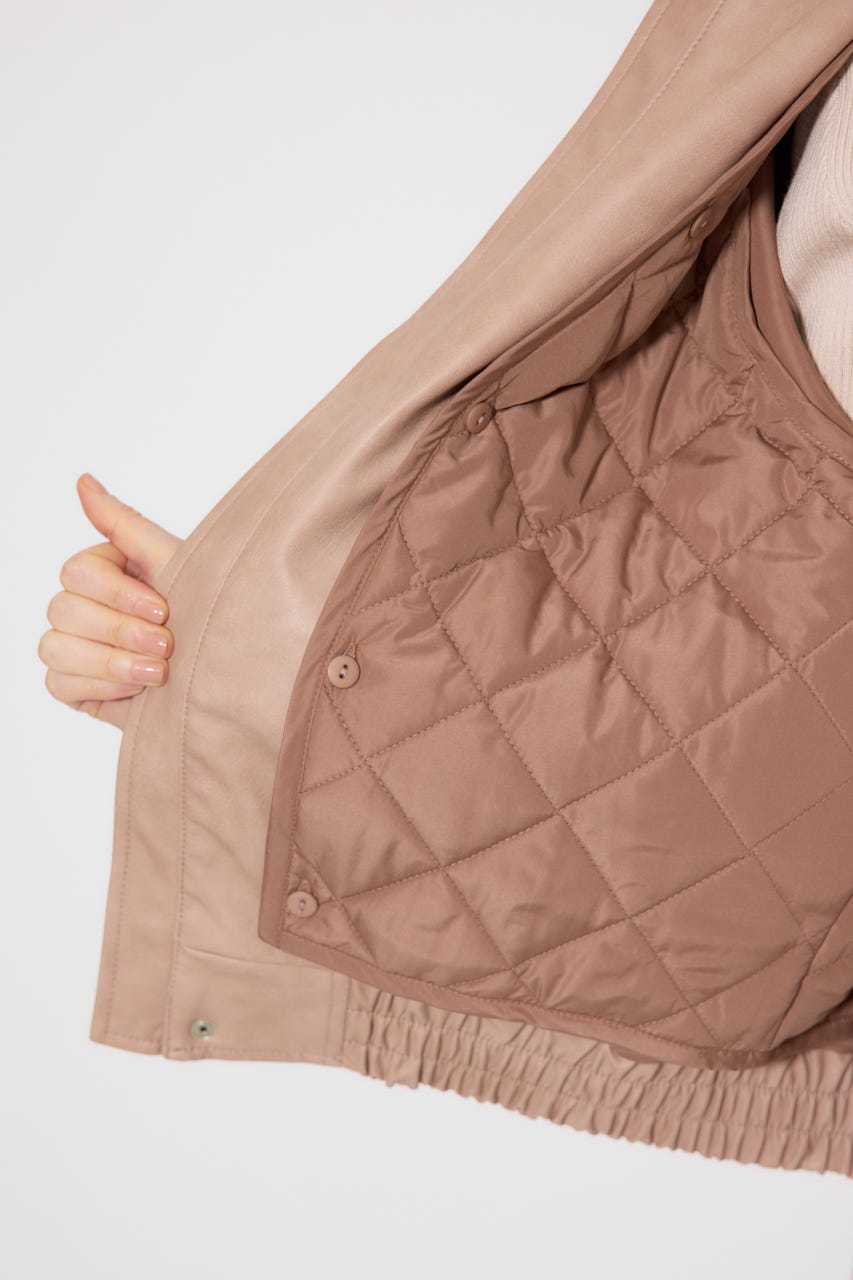 ライナー付きフェイクレザーブルゾン PNK FREE