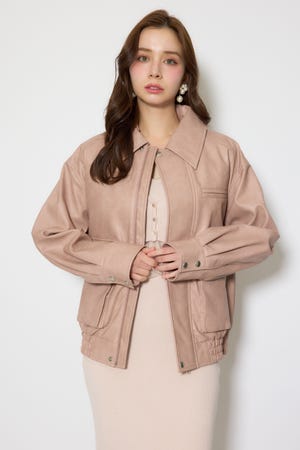 ライナー付きフェイクレザーブルゾン