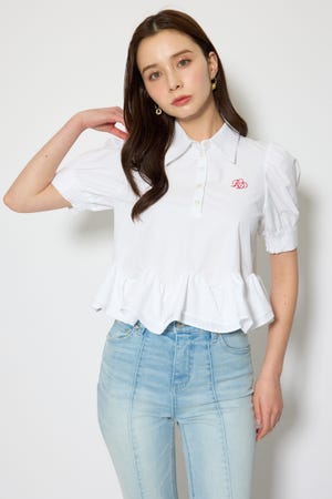 ボリュームフリルヘムブラウス