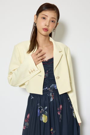 パール付きシングルショートテーラードジャケット