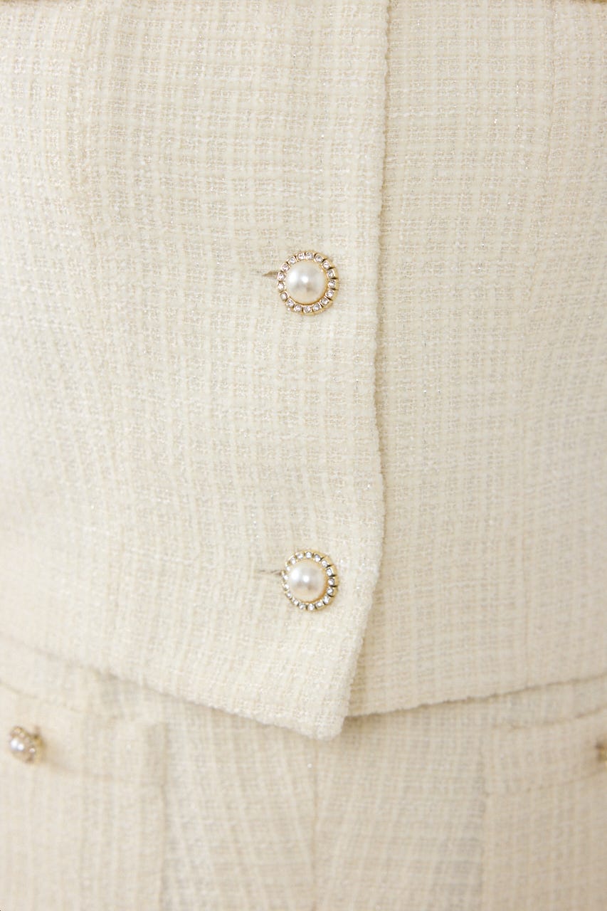 ノースリーブツイードトップス IVOY S